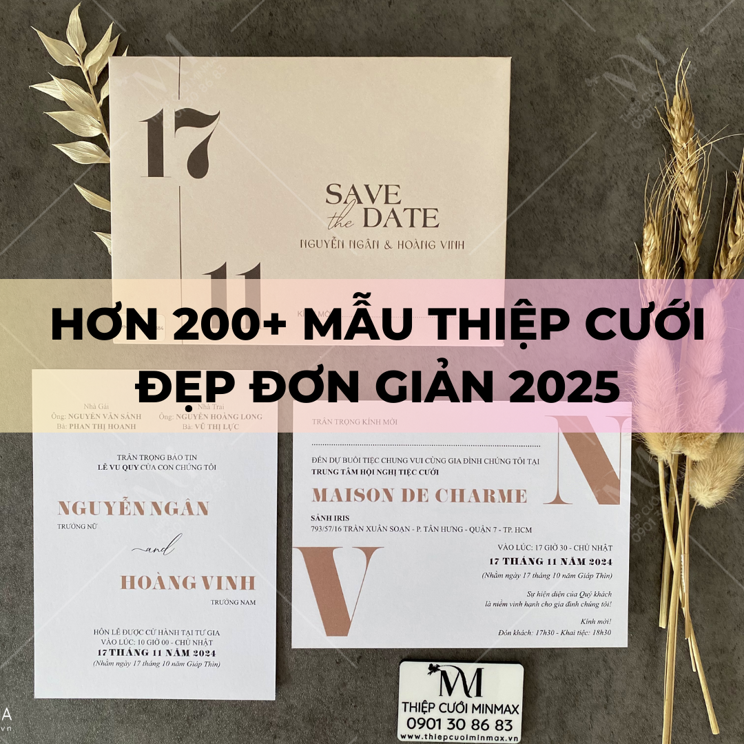 Hơn 200+ Mẫu Thiệp Cưới Đẹp Đơn Giản 2025