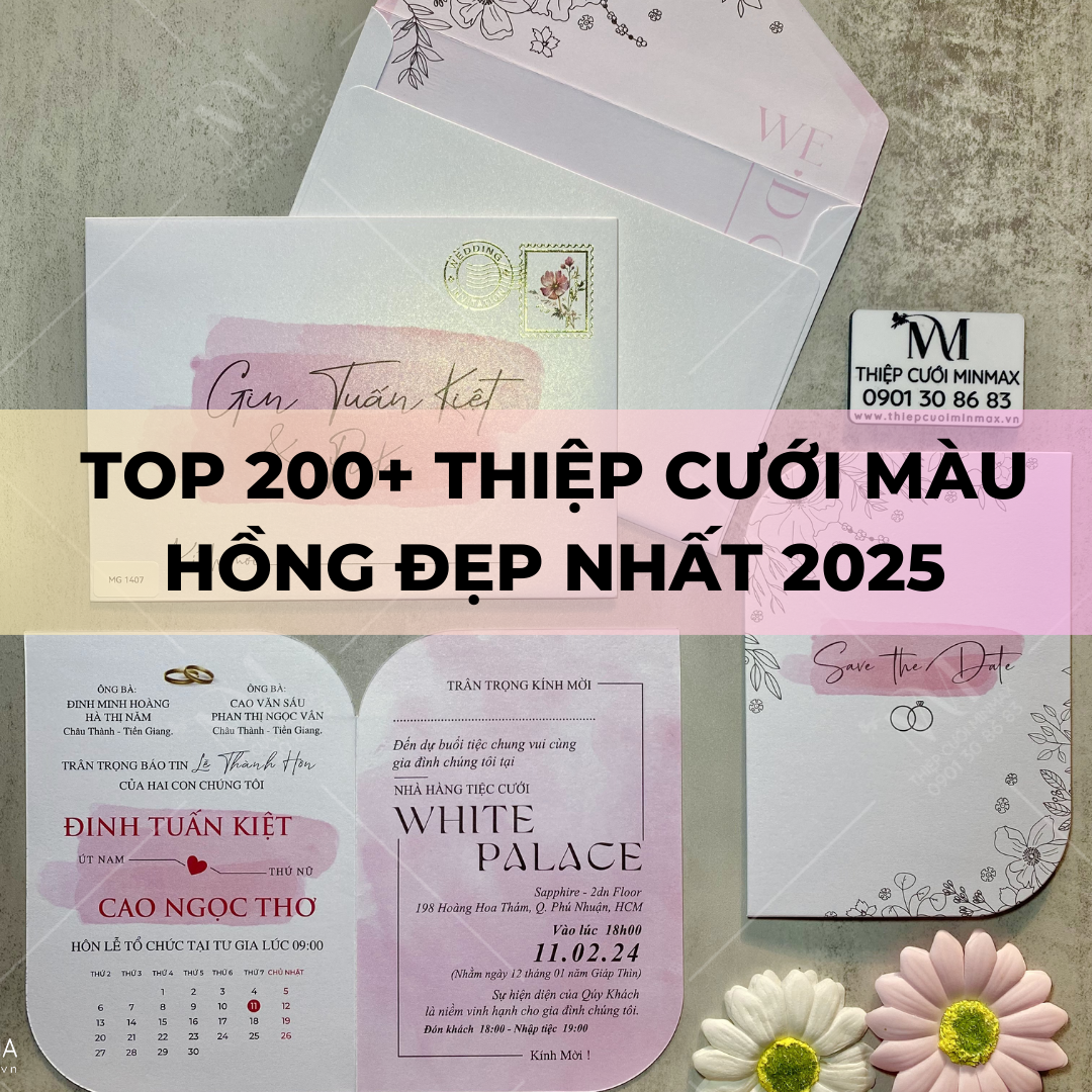 Top 200+ Thiệp Cưới Màu Hồng Đẹp Nhất 2025