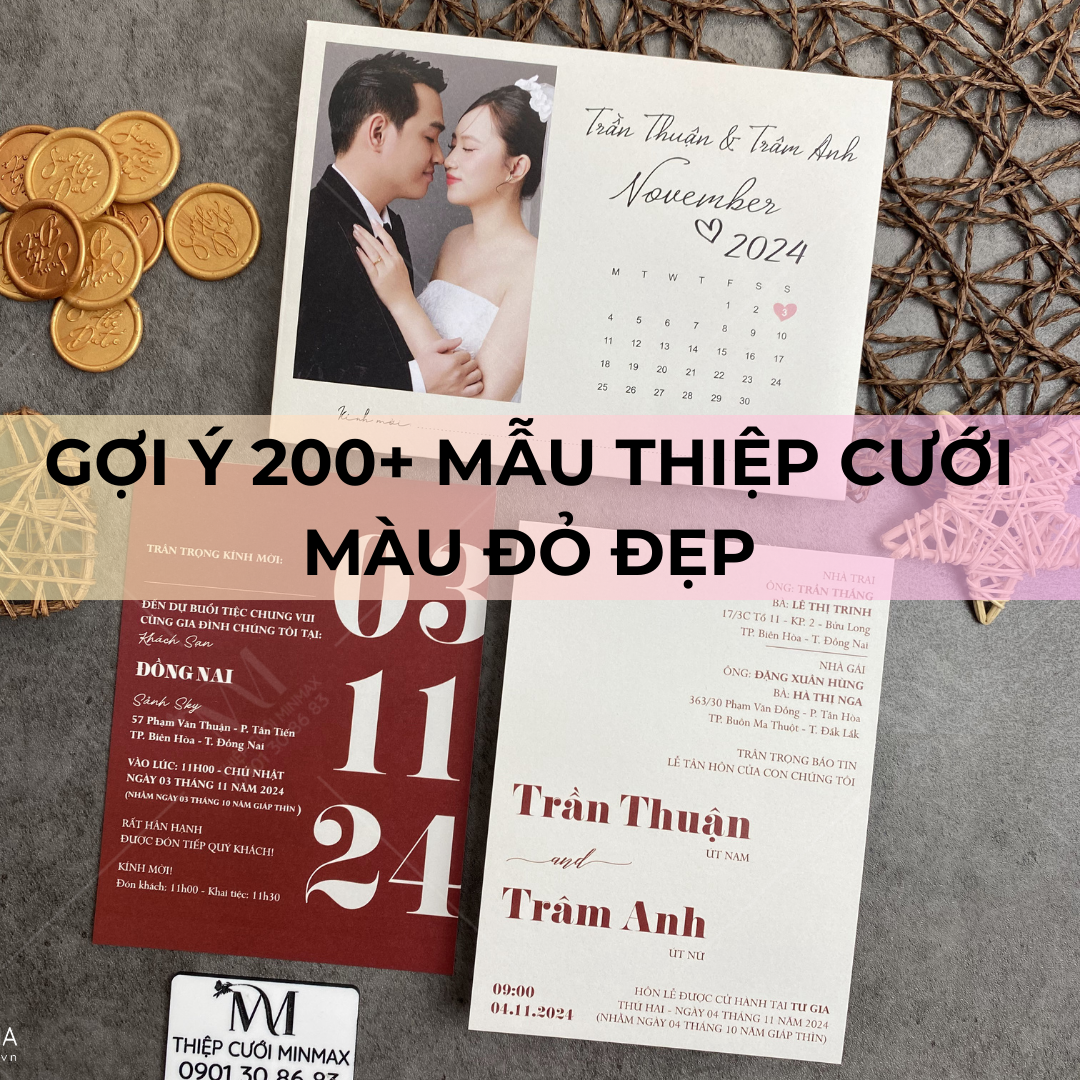 Gợi ý 200+ Mẫu thiệp cưới màu đỏ đẹp