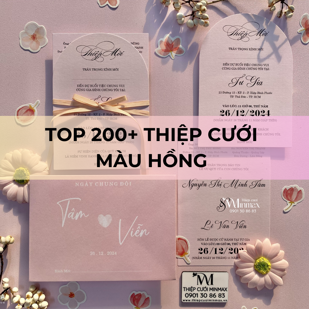 TOP 200+ Thiệp Cưới Màu Hồng