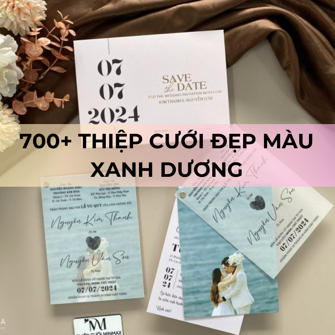 700+ Thiệp Cưới Đẹp Màu Xanh Dương