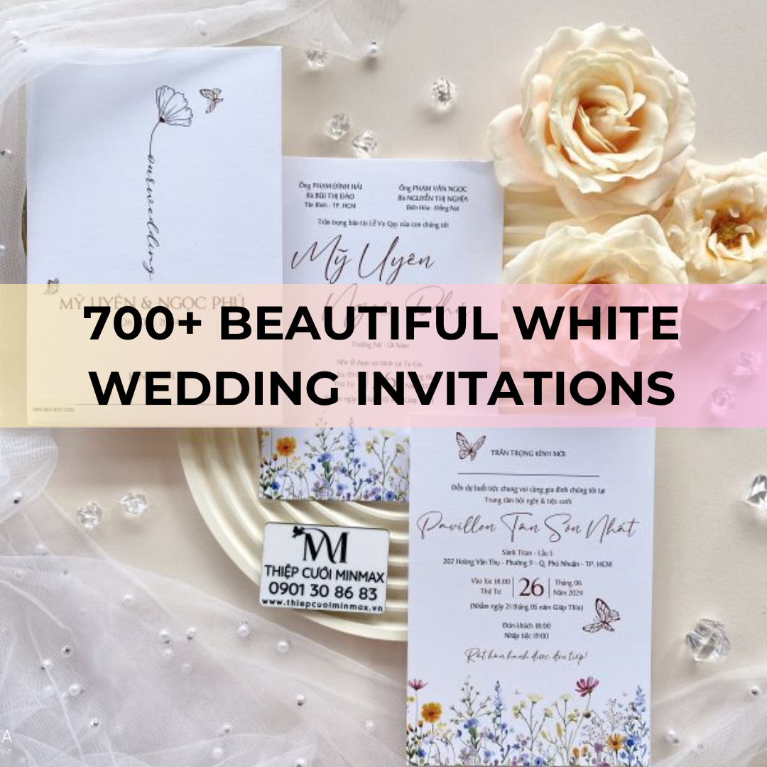 700+ beautiful white wedding invitations