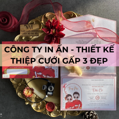 Công ty in ấn - thiết kế thiệp cưới gấp 3 đẹp
