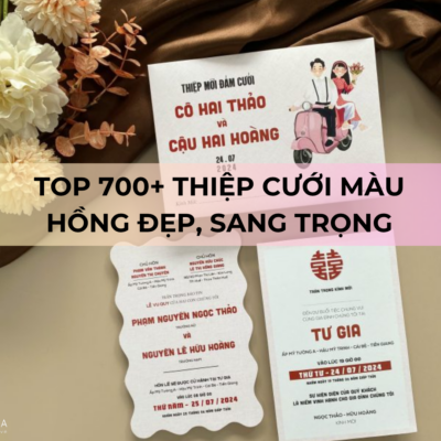 TOP 700+ Thiệp cưới màu hồng đẹp, sang trọng