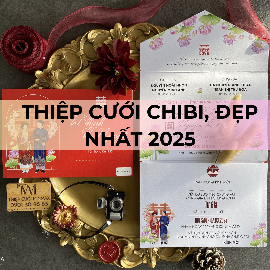 Thiệp cưới chibi, đẹp nhất 2025