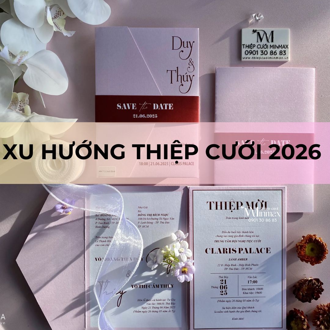 Xu hướng thiệp cưới 2026