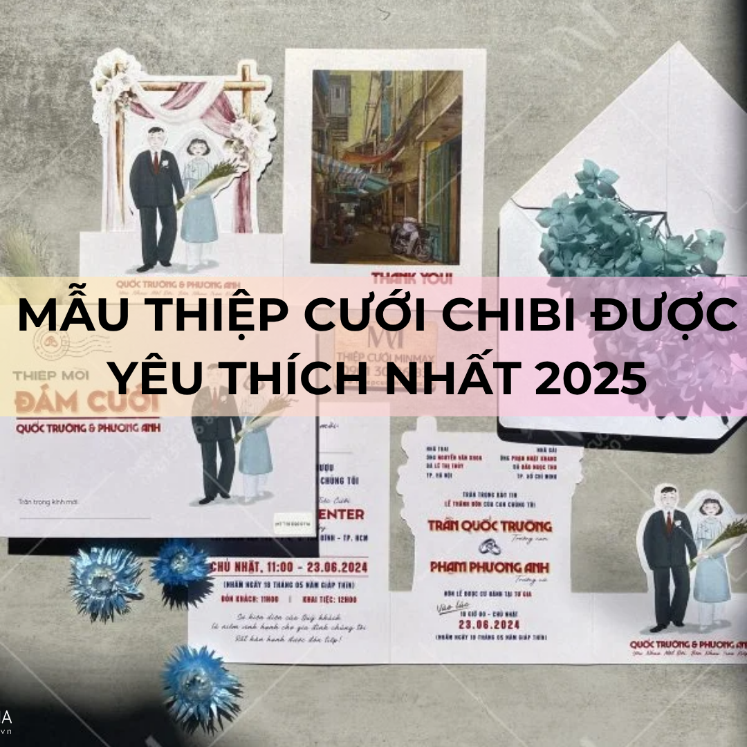 Mẫu thiệp cưới chibi được yêu thích nhất 2025