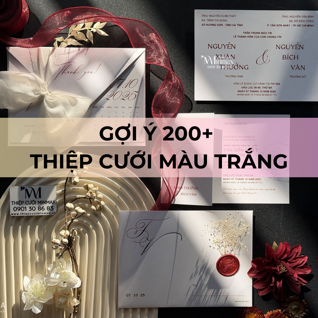 Gợi ý 200+ Thiệp Cưới Màu Trắng
