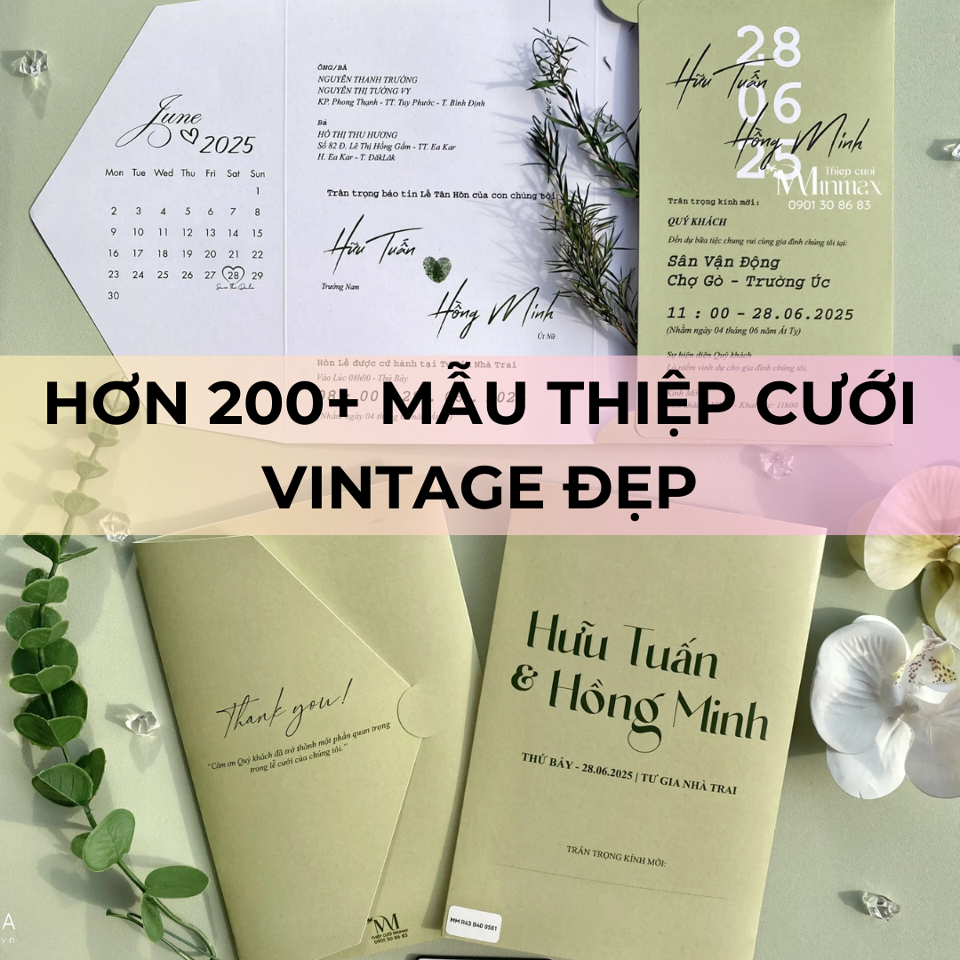 Hơn 200+ Mẫu thiệp cưới vintage đẹp