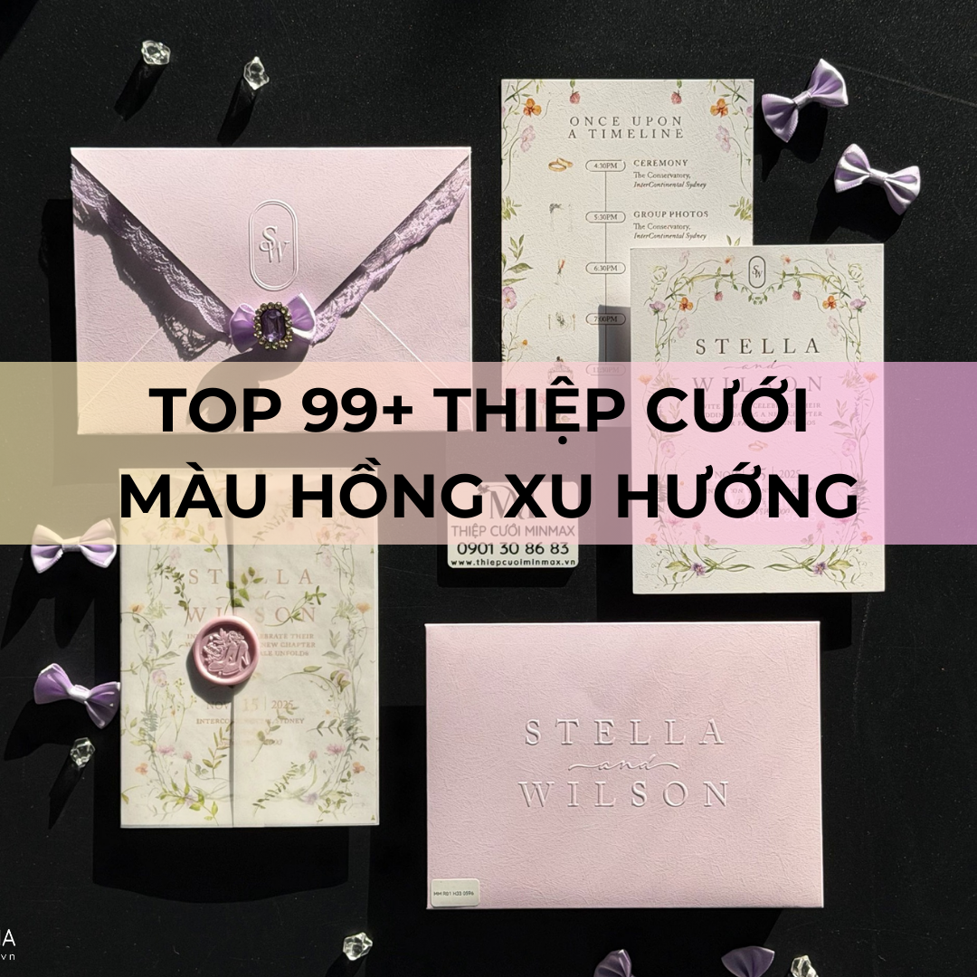TOP 99+ Thiệp cưới màu hồng Xu hướng