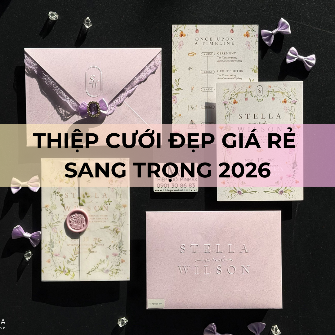 Thiệp cưới đẹp giá rẻ sang trọng 2026