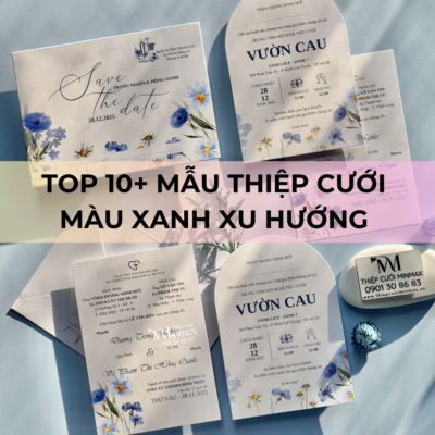 TOP 10+ Mẫu thiệp cưới màu xanh xu hướng
