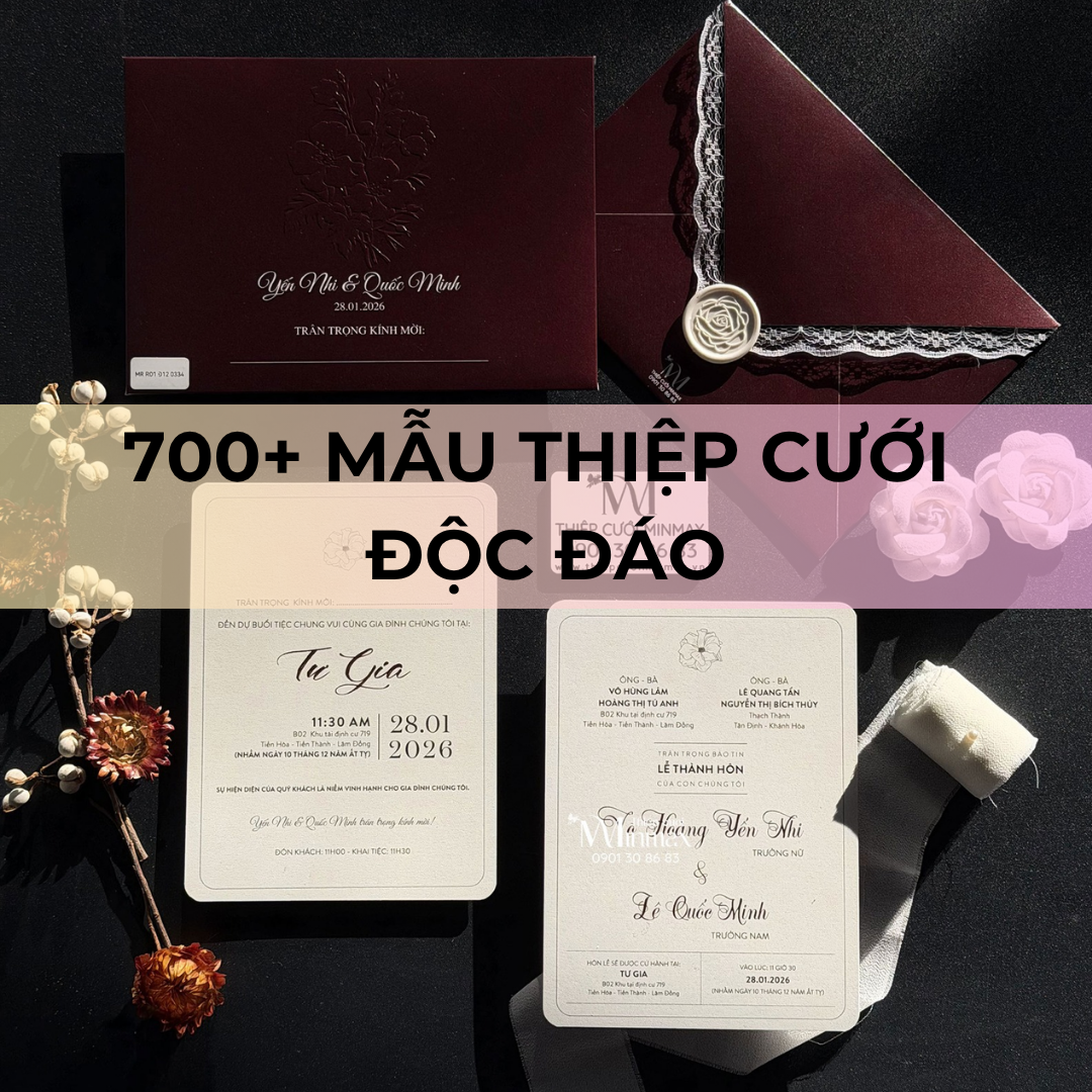 700+ Mẫu Thiệp Cưới Độc Đáo