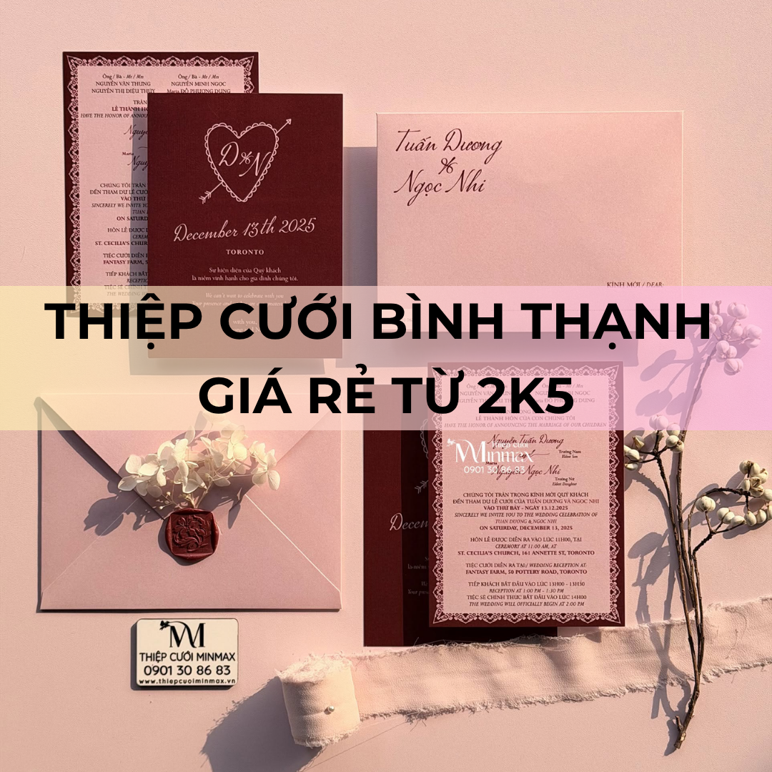 Thiệp cưới Bình Thạnh giá rẻ từ 2k5