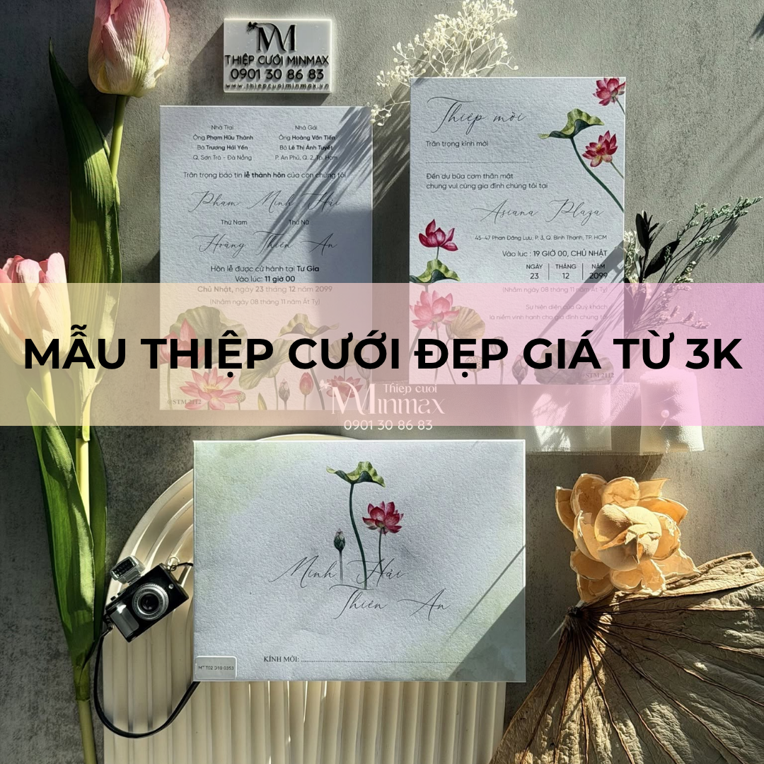 Mẫu thiệp cưới đẹp giá từ 3K