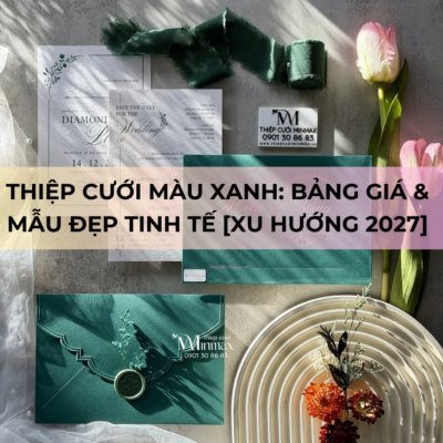 Thiệp Cưới Màu Xanh